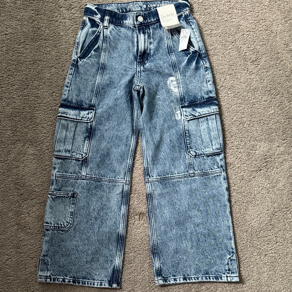GAP Kids Blue Denim Cargo Jeans
